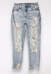 Mom Jeans Ripped Distressed Stretch Size 0 Short