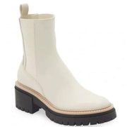 Open Edit Chelsea Boots Womens Size 9 Ivory Lug Sole Pull On Ankle Booties New