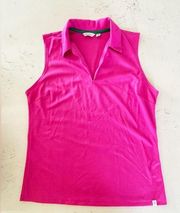 Lady Hagen Pink Fuchsia Scalloped VNeck Sleeveless Tank Top Size Medium