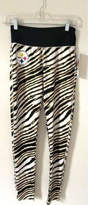 NFL Pittsburgh Steelers Leggings Black White Yellow Size Small NWT