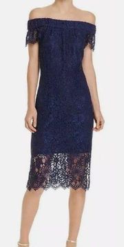 nanette Nanette Lepore Off-the-Shoulder Lace Midi Dress