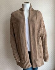 Peruvian Connection Open Front Cable-Knit Shawl Alpaca Cardigan sz Large PW5