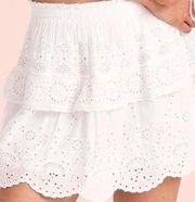 LoveshackFancy Charmaine Crochet Tiered Mini Skirt