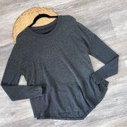 ALO gray oversized sweatshirt yoga side slits soft cozy