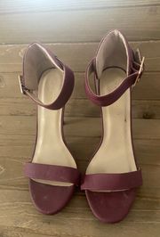 women's Shoes! Wine Nubuck Heels Size 8 4 inch heel