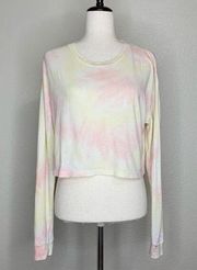 Reformation Jeans 100% Organic Cotton Tie Dye Long Sleeves Cropped Top