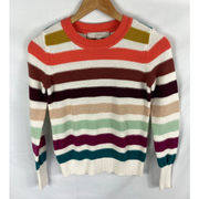 Loft Ann Taylor  Multicolor Stripe Knit Sweater Size XXSP