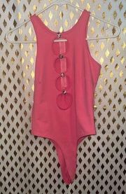 Edikted pink diamond hearts Barbie bodysuit ￼size M