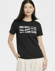 NWT Womens Zoe + Liv Dog Mom Club Black Graphic Tee Shirt  - Sz M