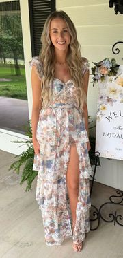 Watercolor Tiered Maxi Dress
