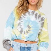 BDG Tie Dye Cropped Crew Sweatshirt