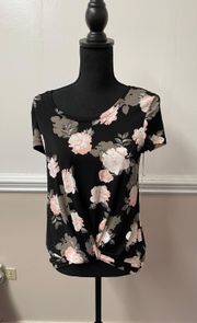 Floral Tie Front Tee