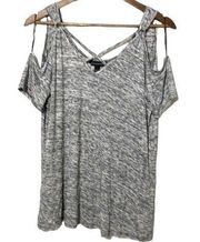 Rock & Republic Criss Cross Surplice Top Large