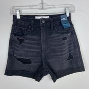 Hollister  Curvy Ultra High-Rise Short 3" Black Distressed Cuffed Size 3 w26