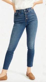 Everlane The Vintage High Rise Skinny Jeans Button Fly Medium Wash