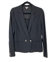 J. Jill Jacket Women's Size Small Jersey Knit Blazer Long Sleeve Collared Black