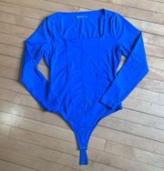 Abercrombie and Fitch Blue Square Neck Corset Bodysuit