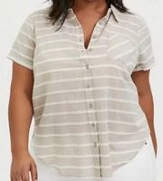 NWT  Striped Button Down Blouse