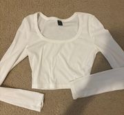 white cropped long sleeve