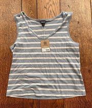 NWT Patagonia Regenerative Organic Cotton Blue Tank Stripe , Size L