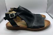 Miz Mooz Sandals Womens 41 US 10 Leather Ankle Strap Open Toe Shoes - FIFI black