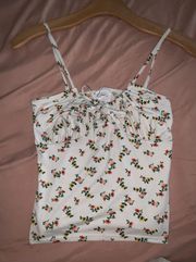 Brunch Time Sleeveless Floral Top  with bow