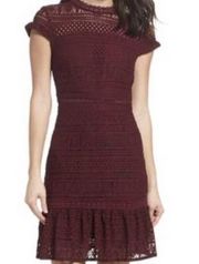 Foxiedox Dress Ellie Open Back Fit & Flare Lace Burgundy Size XS Nordstrom