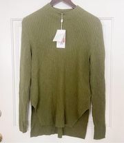 New Hugo Boss Fulieta Green Wool Cashmere Rib Knit Sweater XS NWT