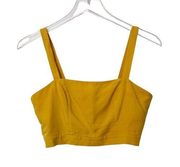 & OTHER STORIES Cropped Button Back Tank in Gold size 4