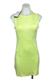 Nike Air Women's Neon Green Crew Neck Tight Sleeveless Shift Tennis Dress Size S