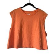 Urban Outfitters BDG Neon Orange Cropped Athleisure Muscle Tank Top size Small