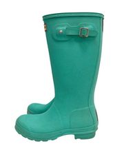 Hunter  Original Tall Rain Boot Green Waterproof Women’s Size 6