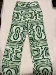 Green Printed Pants