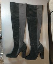 Betsey Johnson Black Suede Over the Knee Boots