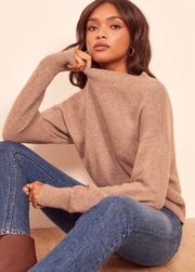 Sweater Elle Ribbed Marled Mock-Neck Yak Winter Toffee XS GUC