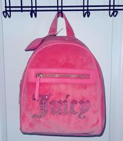 NWT Juicy Couture Velour Pink Lemonade Big Spender Backpack