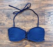 Aerie  • navy blue bikini top swim swimsuit bandeau strappy halter tie neck