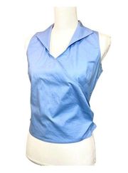 Saks Fifth Avenue Blouse Blue Wrap Tie Top Blue Size 6