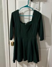 Green Quarter Sleeve Shift Dress