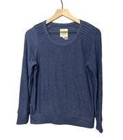 Chaser Long Sleeve Pleated Casual Blouse Heather Blue Size Small