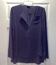 Brunello Cucinelli Slate Blue Silk Tunic blouse