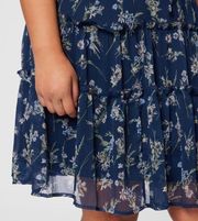 NWT  Skirt Floral Ruffle Frill ‘Milla’ Navy Vero Moda Curve Size 16