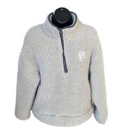 Ivory Ella Women's Gray Sherpa 1/4 Zip Pullover Sweater - Size XS