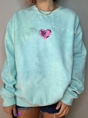 Jerzees Jillysworld Custom Mother Nature Globe Earth Heart Sweatshirt Tie Dye Crewneck