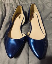 Shiny Smooth Blue Flats