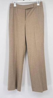 Ann Taylor Pants Womens 6 Tan Striped Trouser Dress Pants Flare Leg Career