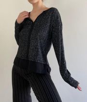 Knit Metallic Black Sweater Top Small