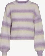 Vero Moda | Purple and White Elektra Stripe Sweater Size Small