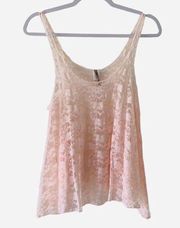 Heart and Hips Women’s Sleeveless Floral Lace Flowy Tank Top Size Small