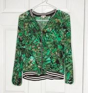 Juicy Couture mesh lead print bomber jacket